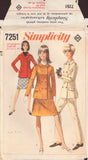 Simplicity 7251 Sewing Pattern, Jacket Skirt Pants, Size 32 inch, Cut, Complete