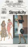 Simplicity 7258 Dress with Full or Slim Skirt, Part Cut, Sewing Pattern Size 8-10