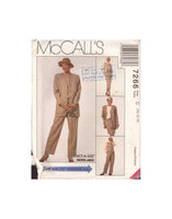 McCall's 7266 Sewing Pattern, Misses' Unlined Cardigan, Vest, Skirt in Two Lengths, Size 10-12-14, Uncut, Factory Folded