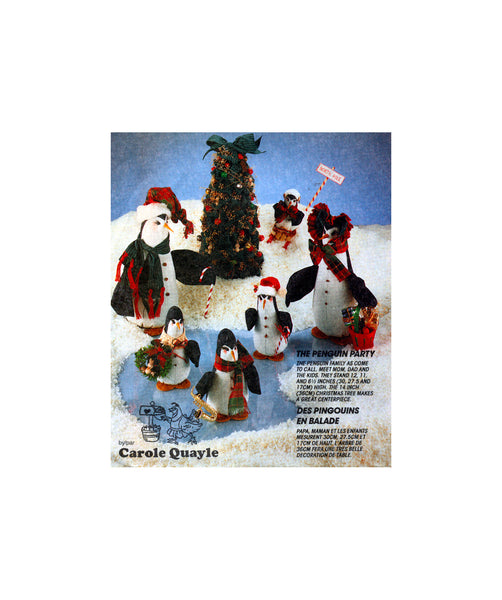 McCall's 7284 Christmas Penguin Soft Toys by Carol Quayle, Uncut, Factory Folded, Sewing Pattern