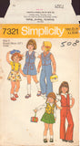 Simplicity 7321 Sewing Pattern, Child's Vest, Skirt, Pants and Detachable Suspenders, Size 4, Cut, Complete
