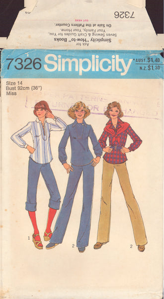 Simplicity 7326 Sewing Pattern, Women's Top, Pants and Scarf, Size 14, Cut, Complete