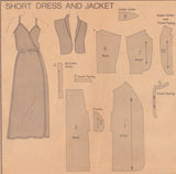 Vogue 7334 Sewing Pattern, Dress And Jacket, Size 8, Cut, Incomplete