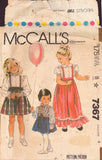 McCall's 7367 Children's Blouse, Skirt and Vest, Size 6, Partially Cut, Complete