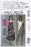 McCall's 7383 Shaped Hemline Dresses in Two Lengths with or without Sleeves, Uncut, Factory Folded, Sewing Pattern Size 4-14