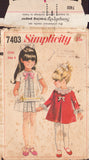Simplicity 7403 Sewing Pattern, Girls' Dresses, Size 4,  Neatly Cut, Complete