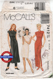 McCall's 7412 Cheongsam Style Dress in 3 Lengths and Pants, Uncut, Factory Folded, Size 10-14