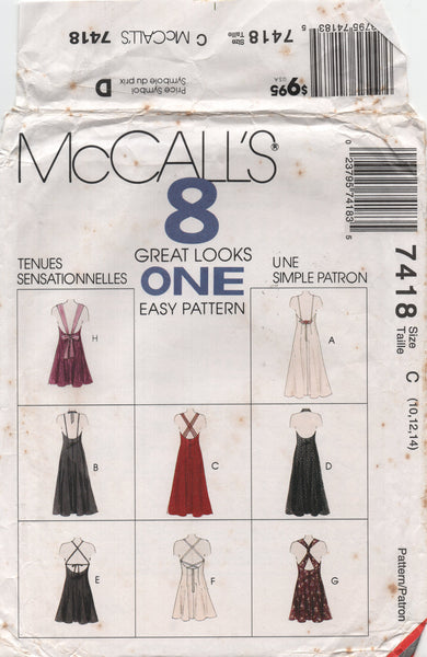 90s Sewing Pattern: McCall's 7418 Evening Dress with Back Shoulder Str Patterns Central 90s Sewing Pattern: McCall's 7418 Evening Dress with Back Shoulder Str Patterns Central