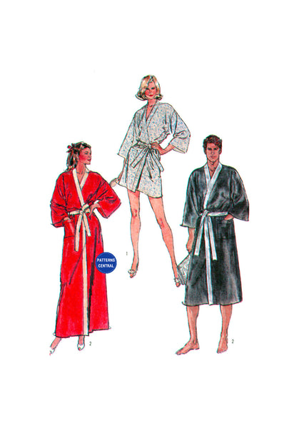 Simplicity 7441 Kimono Robe in Two Lengths with Self Tie Belt, Uncut, Factory Folded Sewing Pattern Bust 34 (87 cm)