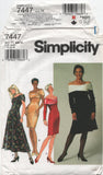 Simplicity 7447 Fitted or Flared Evening Dress, Uncut, Factory Folded Sewing Pattern Size 6-10