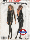 Simplicity 7495 Evening Dress with V-Back, Uncut, Factory Folded, Size 8-20