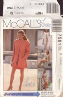 McCall's 7501 Sewing Pattern, Jacket, Tunic, Top, Pants, Skirt, Size 12-14-16, Uncut, Factory Folded
