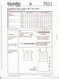 Burda 7511 Sewing Pattern, Top and Dress, Size 6-18, Uncut, Factory Folded