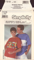 Simplicity 7518 Sewing Pattern Women's and Men's Top, Size Medium Uncut Factory Folded