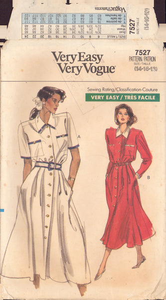 Vogue 7527 Sewing Pattern, Top and Skirt, Size 14, Cut, Complete