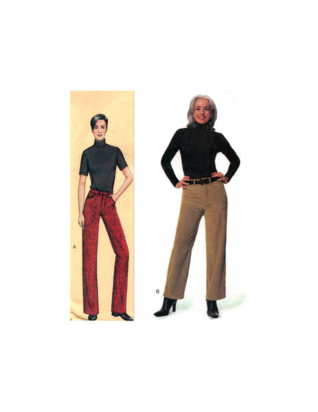 Vogue 7608 Sandra Betzina Straight Leg or Boot Cut Jeans, Uncut, Factory Folded Sewing Pattern Waist 41.5-50.5