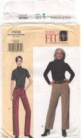 Vogue 7608 Sandra Betzina Straight Leg or Boot Cut Jeans, Uncut, Factory Folded Sewing Pattern Waist 41.5-50.5