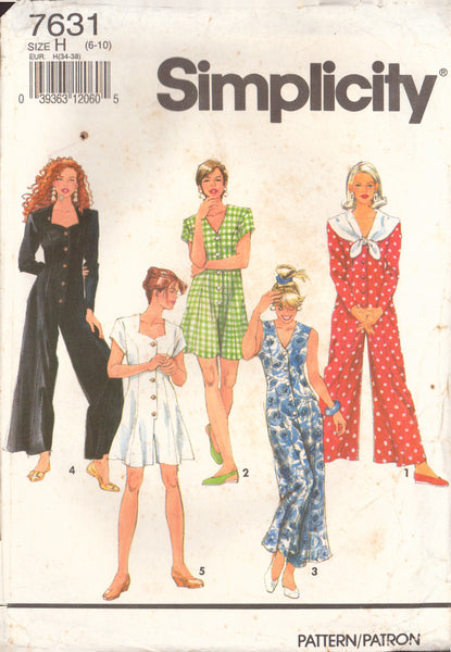 Simplicity 7631 Sewing Pattern, Petite Jumpsuit, Size 6-10, Cut, Complete