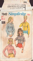 Simplicity 7643 Sewing Pattern, Shirt-Blouses, Size 12, Cut, Complete