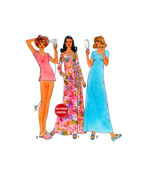 Simplicity 7654 Nightgown/Nightdress in Two Lengths, Bikini Panties and Robe, Partially Cut, Complete Sewing Pattern Size 8-10 or 12-14