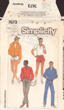 Simplicity 7673 Sewing Pattern, Men's Jacket, Top, Pants, Shorts, Size Medium, Cut, Complete