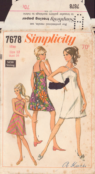 Simplicity 7678, Sewing Pattern, Dress, Size 12, Cut, Incomplete