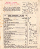 McCall's 7715 Sewing Pattern, Infants' Layette, One Size, Partially Cut, Complete