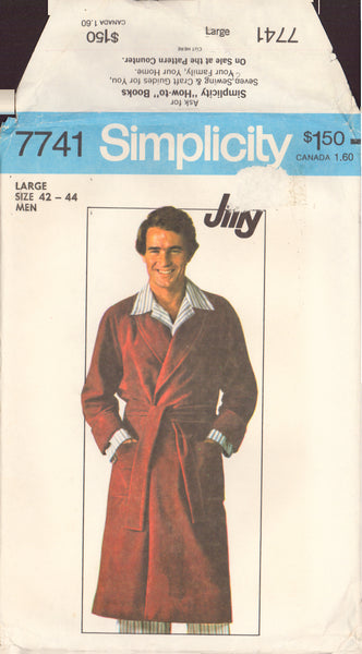 Simplicity 7741 Sewing Pattern Men's Robe, Size Large, Cut, Complete