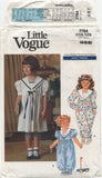 Vogue 7764 Nautical Style Dress with Contrast Collar, Inset and Leggings or Jumpsuit, Uncut, Factory Folded Sewing Pattern Size 1-3 or 4-6
