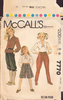 McCall's 7770 Sewing Pattern Girls' Top, Culottes, Size 10, Cut, Complete