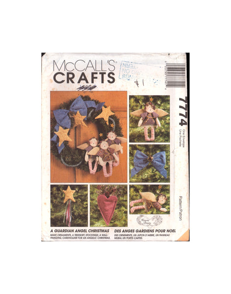 McCall's 7774 Christmas Angels Treeskirt Stockings Wall Hanging Cardholder, Uncut Factory Folded, Sewing Pattern