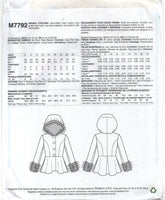 McCall's 7792 Outlander Peplum Hooded Jacket, Uncut, Factory Folded Sewing Pattern Various Sizes