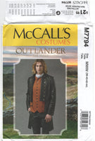 McCall's 7794 Outlander Faux Leather Lined Coat with Decorative Buttons, Uncut, Factory Folded Sewing Pattern Various Sizes
