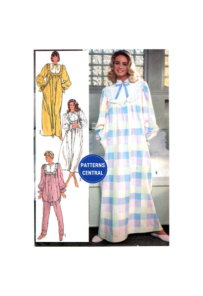 Simplicity 7816 Nightgown in Two Lengths and Pajamas, Uncut, Factory Folded Sewing Pattern Bust 32.5-34 (83-87 cm)