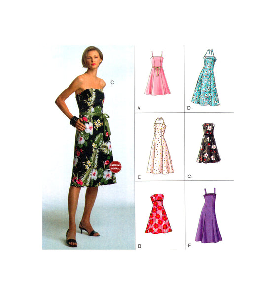 2000's Sewing Pattern: Vogue 7848 Strapless or Halter Neck Fit and Fla Patterns Central 2000's Sewing Pattern: Vogue 7848 Strapless or Halter Neck Fit and Fla Patterns Central