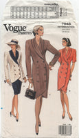 Vogue 7848 Double Breasted Dress, Top and Skirt, Uncut, Factory Folded, Sewing Pattern Size 8-12