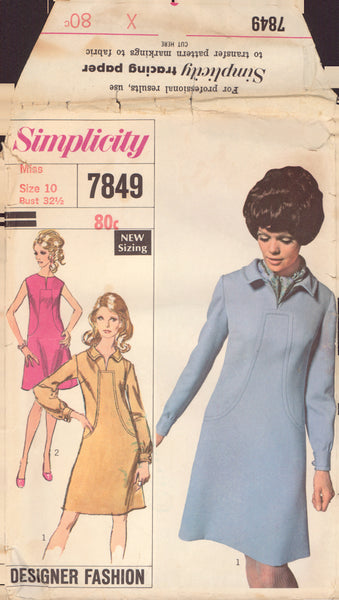 Simplicity 7849 Sewing Pattern, Dress, Size 10, Cut, Complete