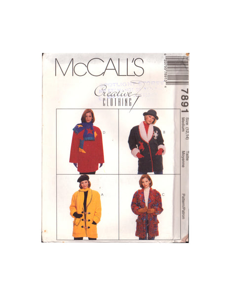 McCall's 7891 Sewing Pattern Jacket Scarf Size 12-14 Uncut Factory Folded