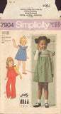 Simplicity 7904 Sewing Pattern, Girls' Jumper or Top &amp; Pants, Size 3-4, Uncut