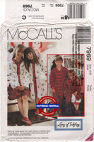 McCall's 7969 Child's Sleepwear: Nightshirt, Pants, Shorts and Robe, Uncut, Factory Folded, Sewing Pattern Multi Size 8-14
