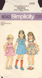 Simplicity 8043 Girl's Dress or Jumper, Sewing Pattern, Size 6, Neatly Cut, Complete