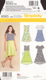 Simplicity 8065 Sewing Pattern, Girls' Dress, Size 8.5-16.5, Uncut, Factory Folded