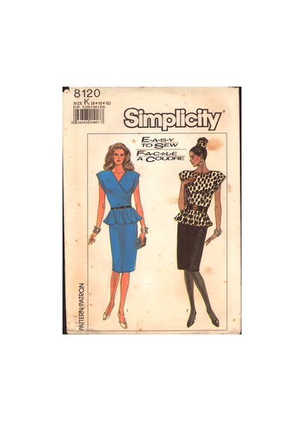 Simplicity 8120 Sewing Pattern, Dress, Size 10, Cut, Complete