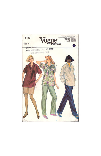 Vogue 8143 Sewing Pattern Maternity, Top Pants, Size 10, Cut, Complete
