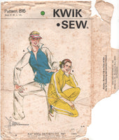 Kwik Sew 816 Womens' Retro Jogging Suit / Tracksuit, Uncut, Factory Folded, Sewing Pattern Multi Size 32.5-45