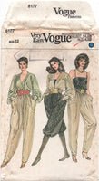 Vogue 8177 Front Wrap Top, Camisole, Baggy, Pleated Pants and Knickerbockers, Uncut, Factory Folded Sewing Pattern Size 12