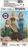 Simplicity 8198 Mother and Child Mermaid Costumes, Uncut, Factory Folded, All Sizes Included