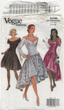 Vogue 8200 Off the Shoulder Waterfall Evening Dress, Uncut, F/Folded, Sewing Pattern Size 12-16