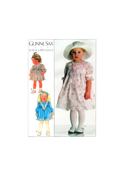 Simplicity 8203 Gunne Sax Toddlers' Lined Dress, Uncut, Factory Folded, Sewing Pattern Size 3