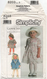 Simplicity 8203 Gunne Sax Toddlers' Lined Dress, Uncut, Factory Folded, Sewing Pattern Size 3